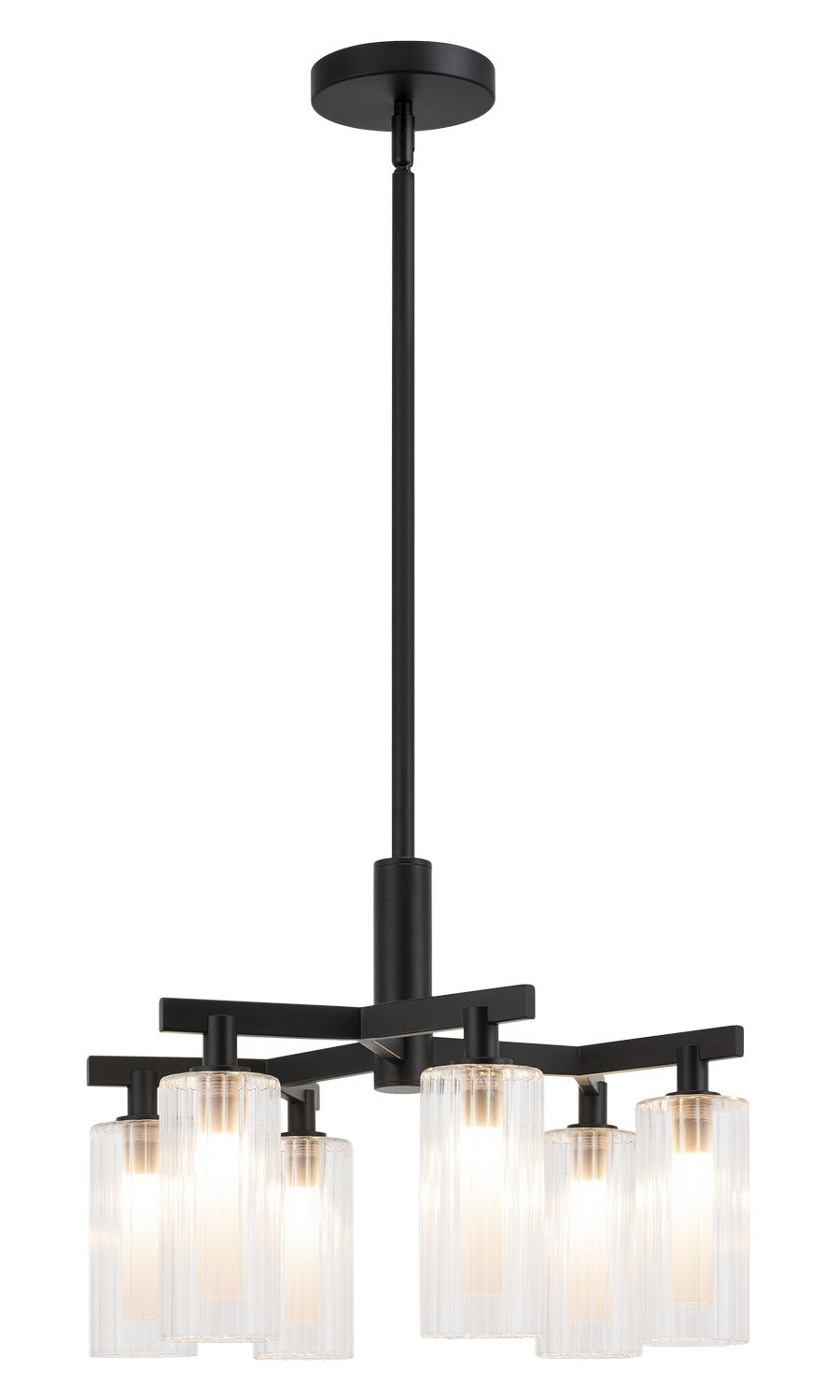 Matteo Canada - Six Light Chandelier - Kristof - Black- Union Lighting Luminaires Decor