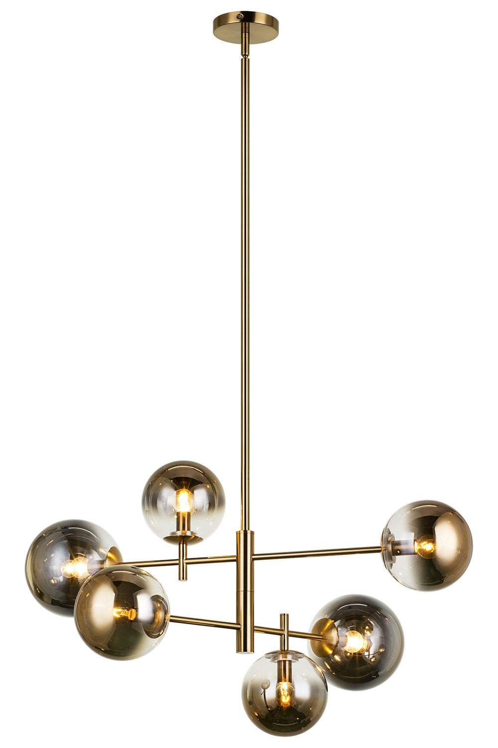 Matteo Canada - Six Light Chandelier - Averley - Aged Gold Brass- Union Lighting Luminaires Decor