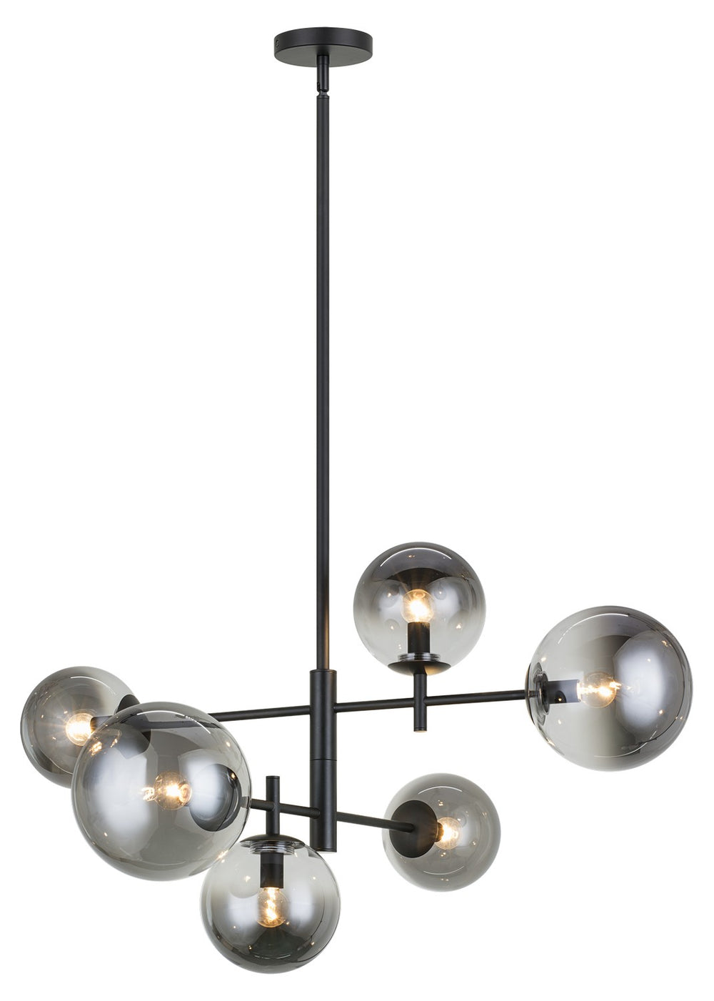 Matteo Canada - Six Light Chandelier - Averley - Black- Union Lighting Luminaires Decor