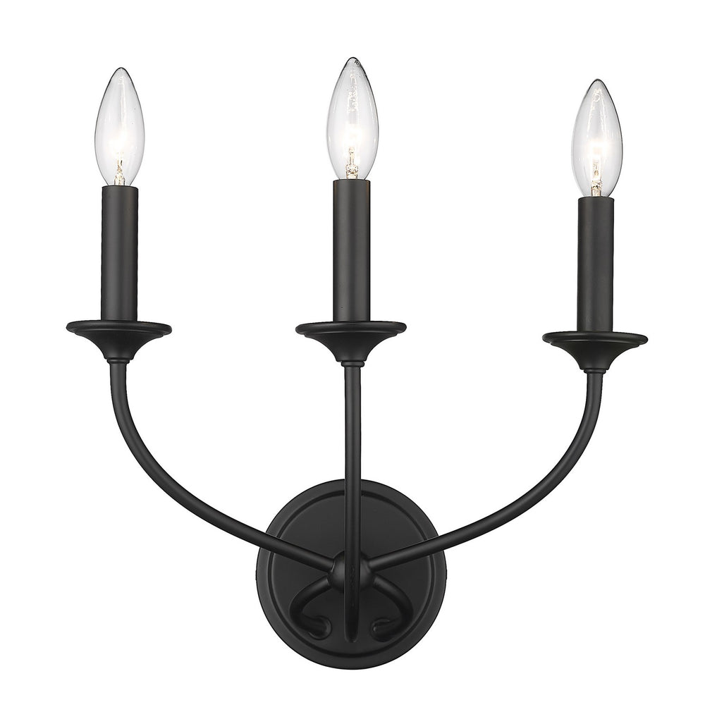Z-Lite Canada - Three Light Wall Sconce - Arabella - Matte Black- Union Lighting Luminaires Decor