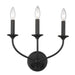 Z-Lite Canada - Three Light Wall Sconce - Arabella - Matte Black- Union Lighting Luminaires Decor