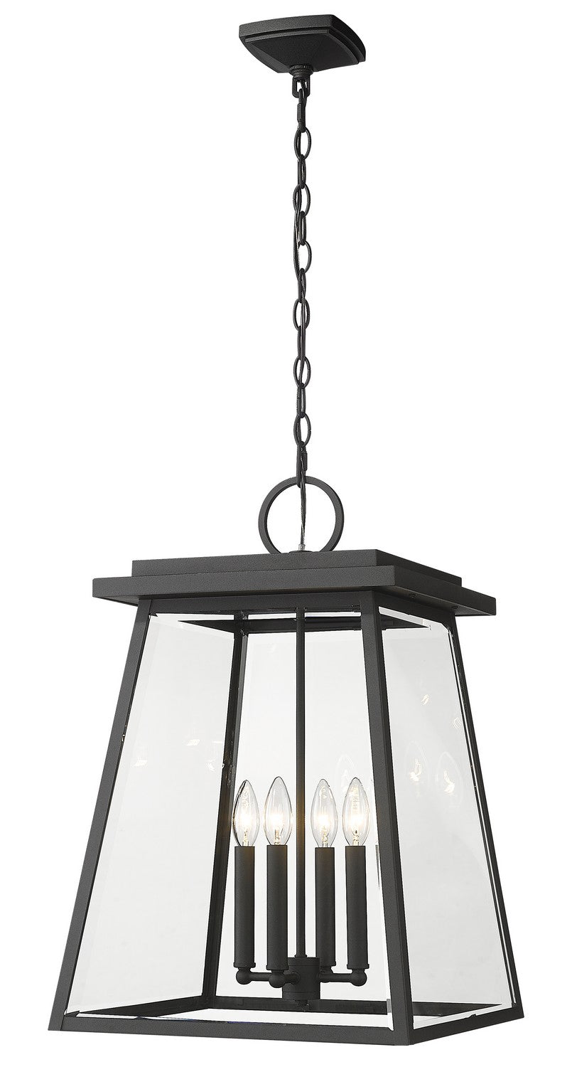 Z-Lite Canada - Four Light Outdoor Chain Mount - Broughton - Black- Union Lighting Luminaires Decor