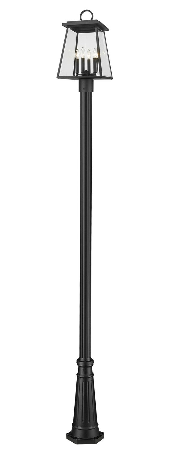 Z-Lite Canada - Four Light Outdoor Post Mount - Broughton - Black- Union Lighting Luminaires Decor