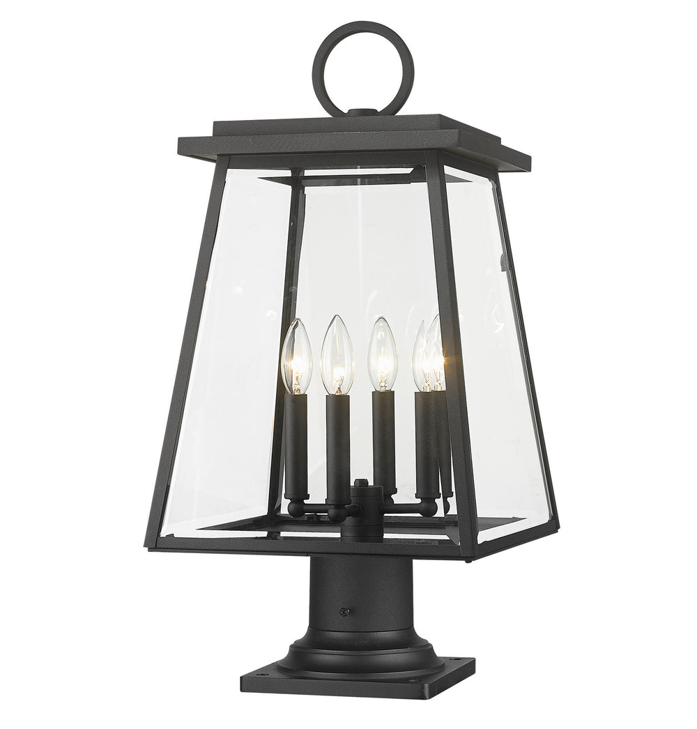 Z-Lite Canada - Four Light Outdoor Pier Mount - Broughton - Black- Union Lighting Luminaires Decor