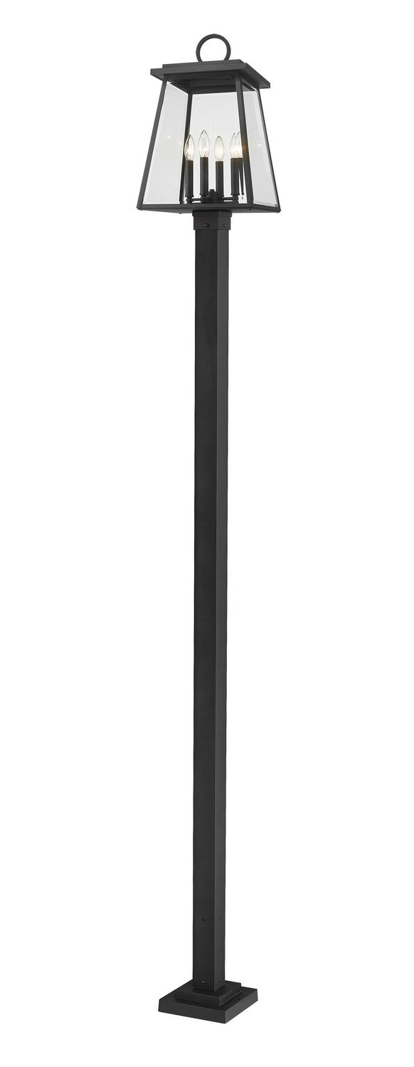 Z-Lite Canada - Four Light Outdoor Post Mount - Broughton - Black- Union Lighting Luminaires Decor