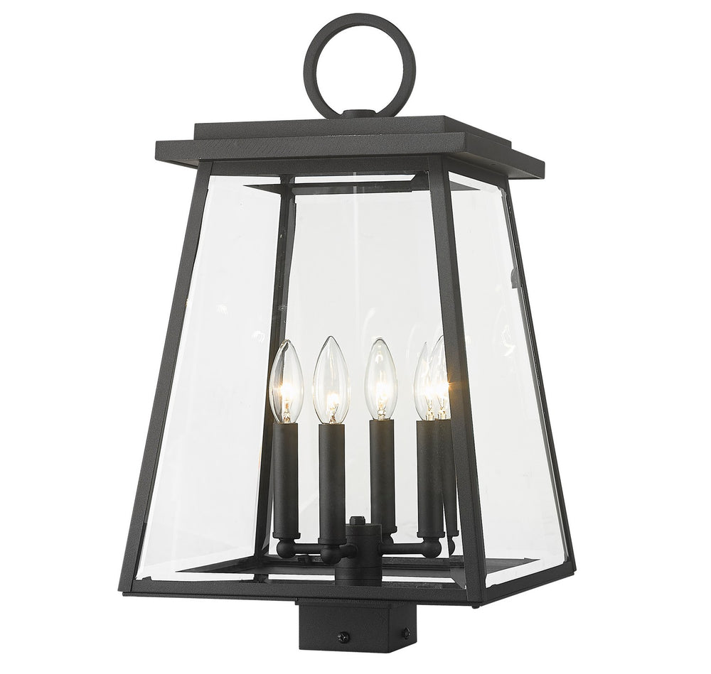 Z-Lite Canada - Four Light Outdoor Post Mount - Broughton - Black- Union Lighting Luminaires Decor