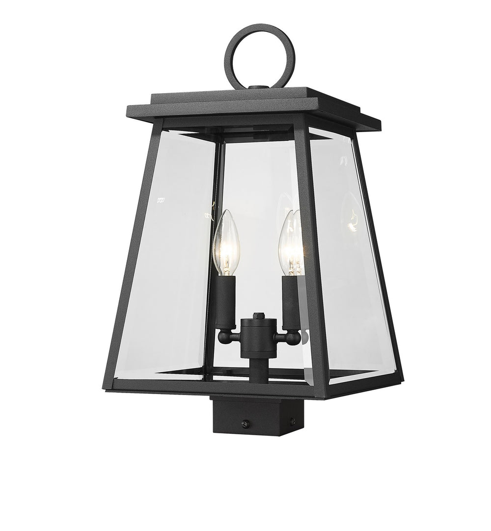 Z-Lite Canada - Two Light Outdoor Post Mount - Broughton - Black- Union Lighting Luminaires Decor