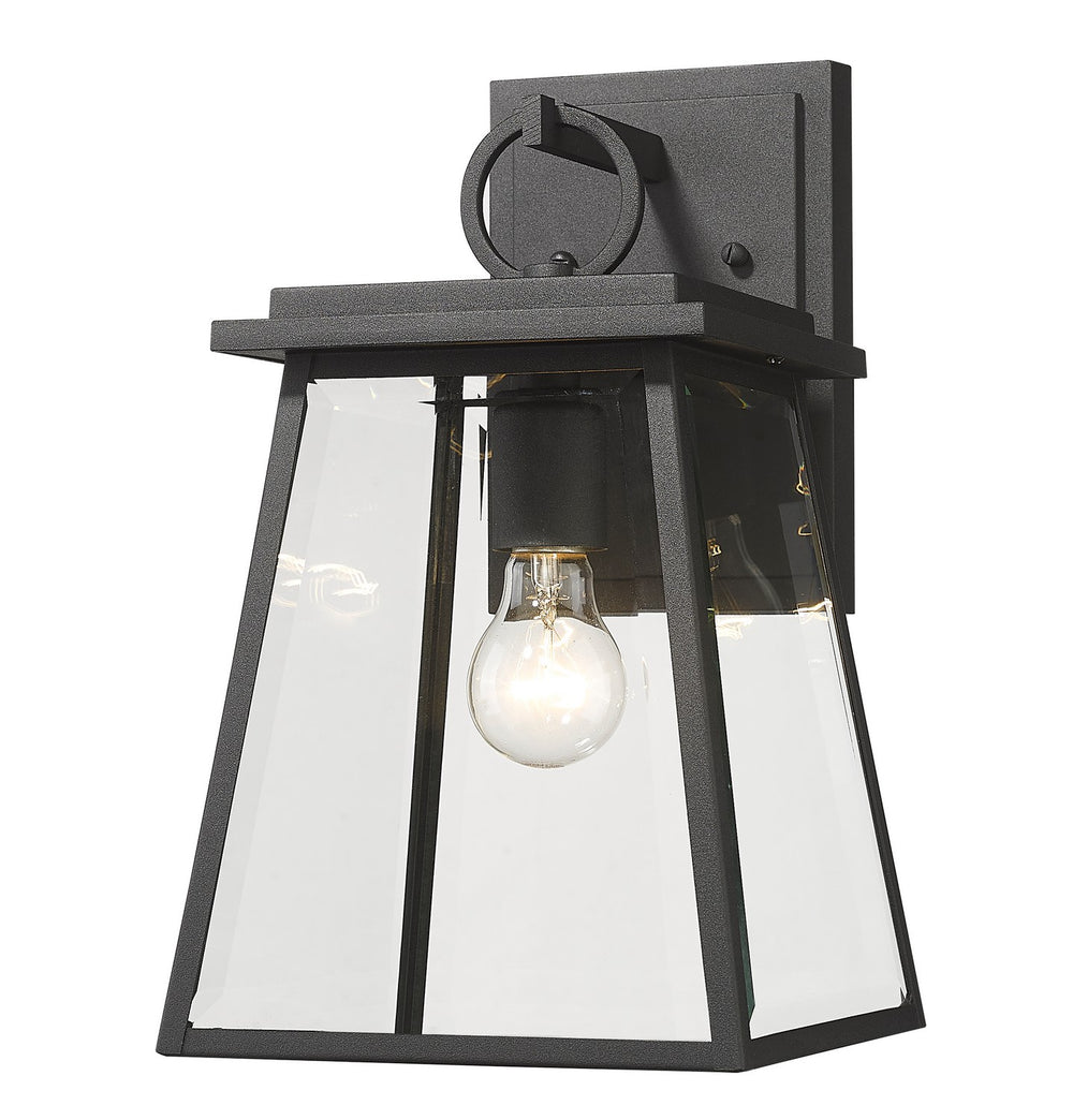 Z-Lite Canada - One Light Outdoor Wall Sconce - Broughton - Black- Union Lighting Luminaires Decor