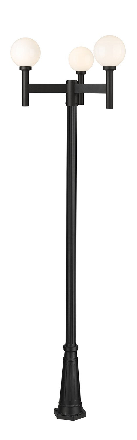 Z-Lite Canada - Three Light Outdoor Post Mount - Laurent - Black- Union Lighting Luminaires Decor