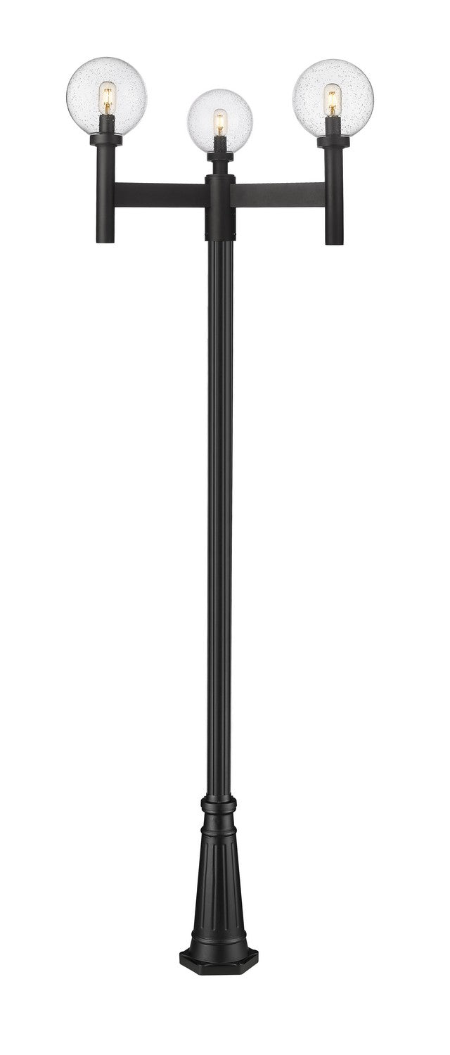 Z-Lite Canada - Three Light Outdoor Post Mount - Laurent - Black- Union Lighting Luminaires Decor