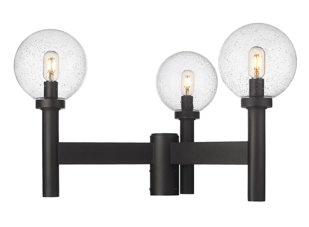 Z-Lite Canada - Three Light Outdoor Post Mount - Laurent - Black- Union Lighting Luminaires Decor