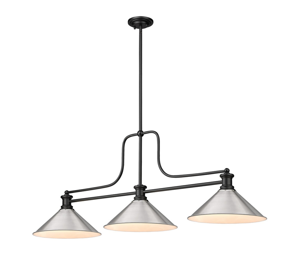 Z-Lite Canada - Three Light Island Pendant - Melange - Matte Black- Union Lighting Luminaires Decor