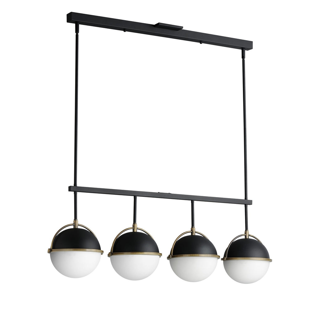 Maxim - Four Light Linear Pendant - Duke - Black/Weathered Brass- Union Lighting Luminaires Decor