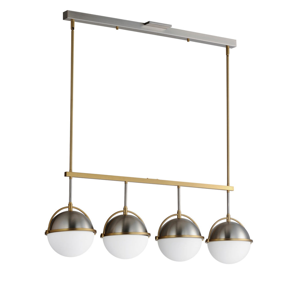 Maxim - Four Light Linear Pendant - Duke - Satin Nickel / Satin Brass- Union Lighting Luminaires Decor