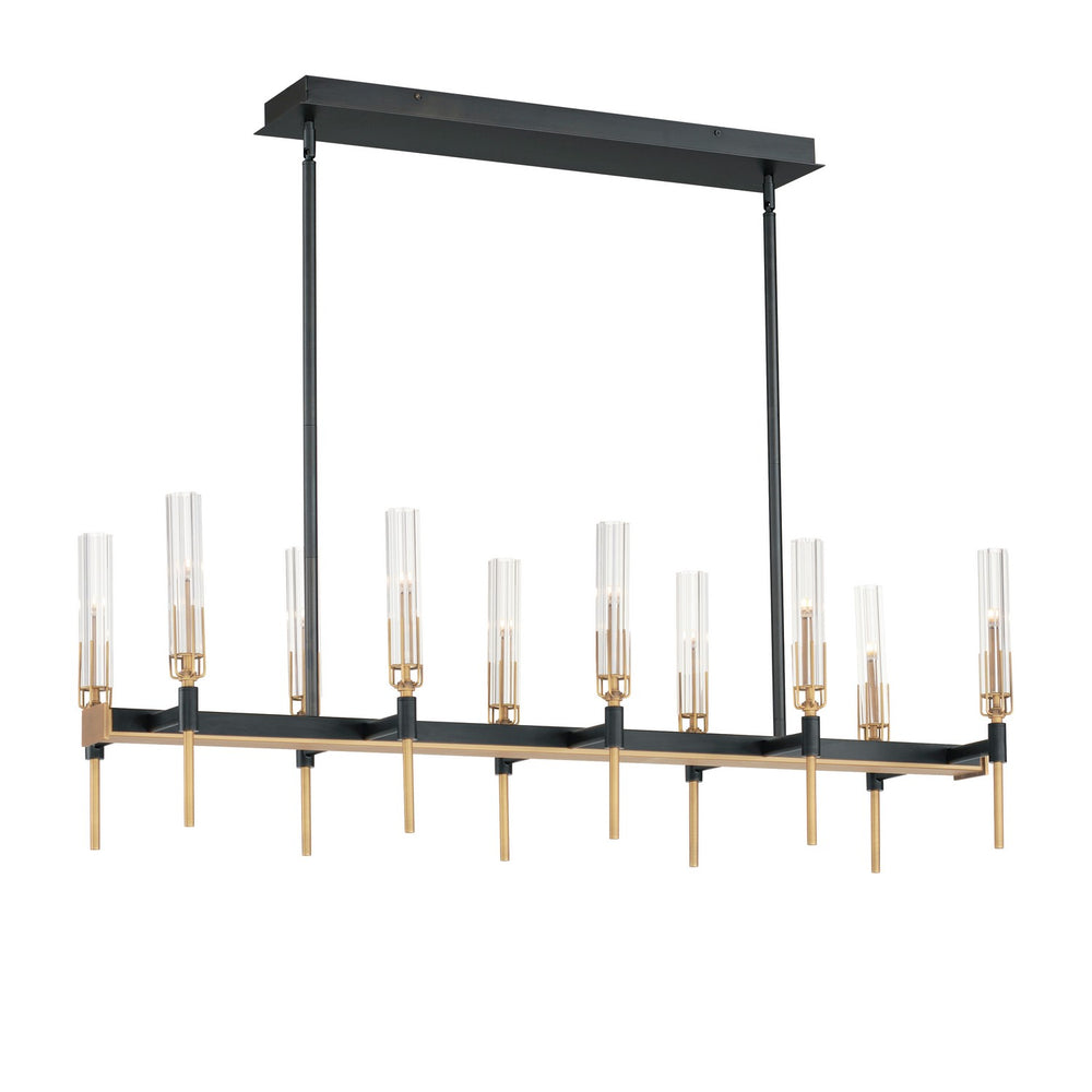Maxim - LED Linear Chandelier - Flambeau - Black / Antique Brass- Union Lighting Luminaires Decor