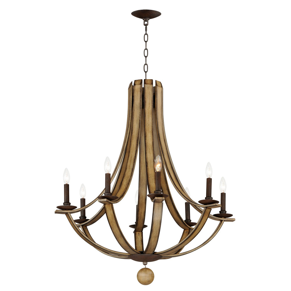 Maxim - Eight Light Chandelier - Basque - Driftwood/Anthracite- Union Lighting Luminaires Decor