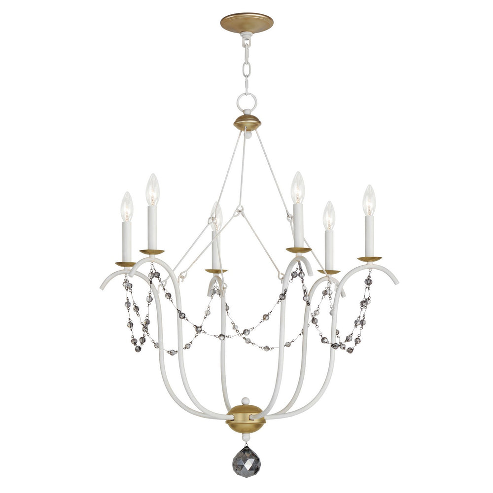 Maxim - Six Light Chandelier - Formosa - Ecru/Venetian Gold- Union Lighting Luminaires Decor
