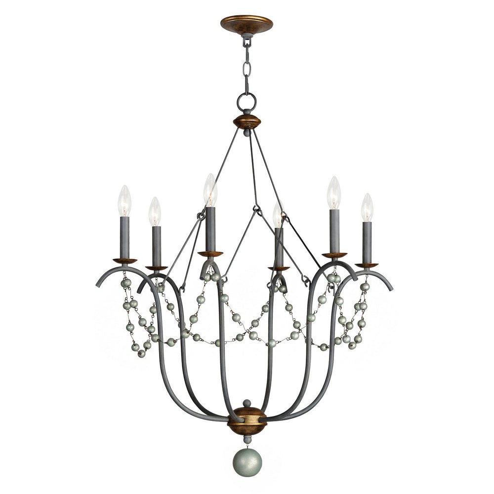 Maxim - Six Light Chandelier - Formosa - Golden Noir- Union Lighting Luminaires Decor
