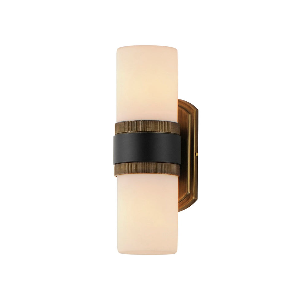 Maxim - Two Light Outdoor Wall Sconce - Ruffles - Black / Antique Brass- Union Lighting Luminaires Decor