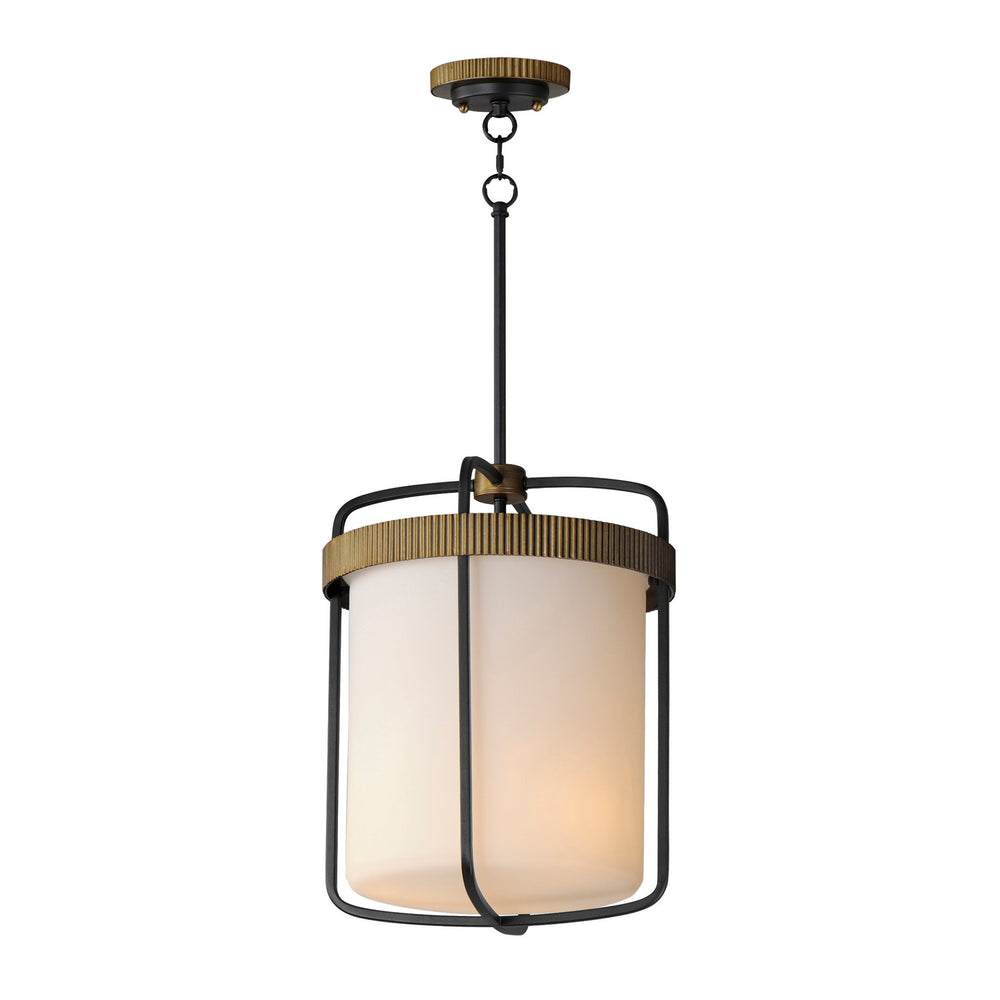 Maxim - Three Light Pendant - Ruffles - Black / Antique Brass- Union Lighting Luminaires Decor