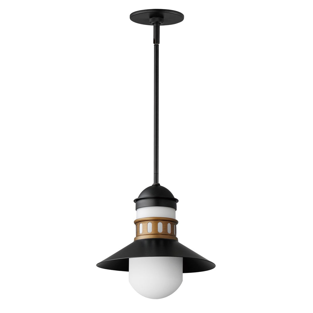 Maxim - One Light Outdoor Pendant - Admiralty - Black / Antique Brass- Union Lighting Luminaires Decor