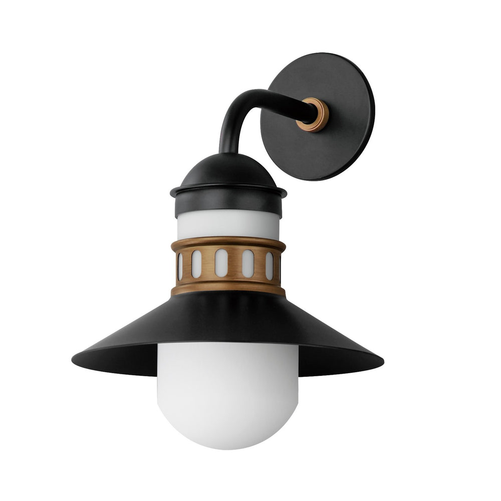 Maxim - One Light Outdoor Wall Sconce - Admiralty - Black / Antique Brass- Union Lighting Luminaires Decor
