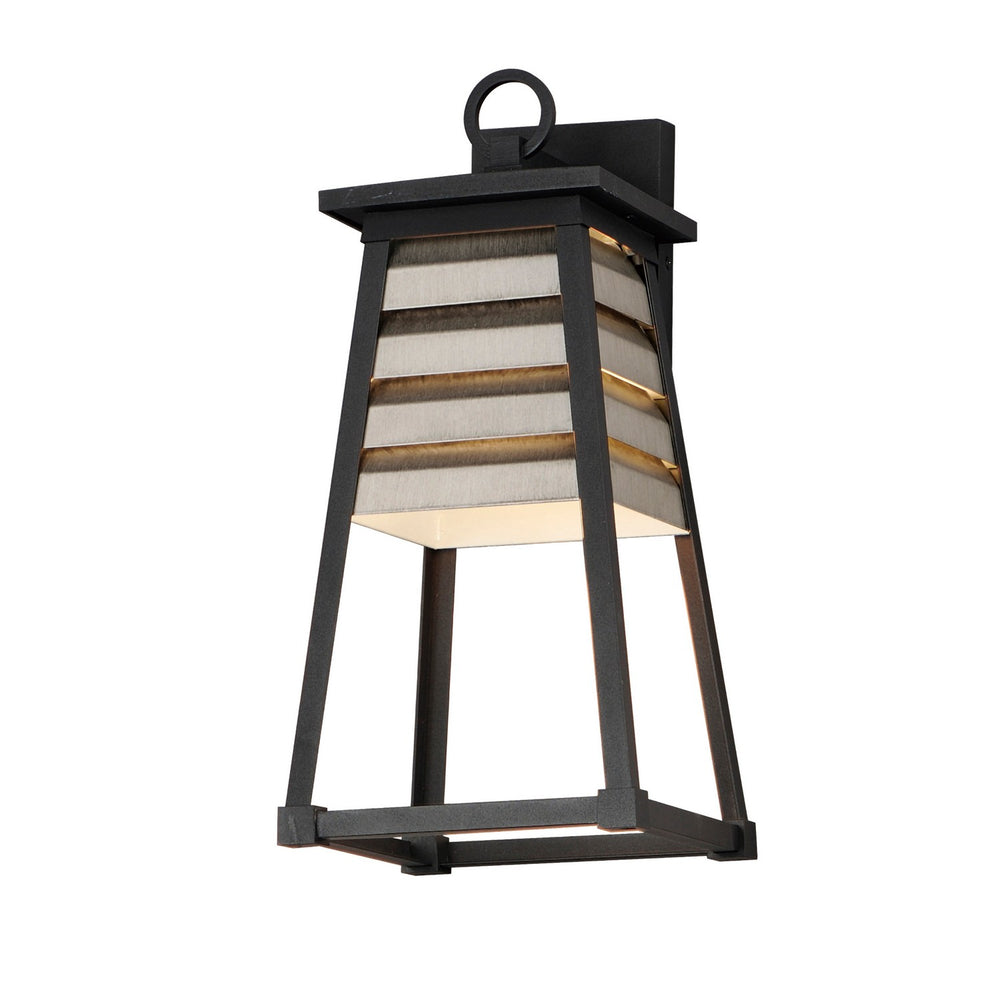 Maxim - One Light Outdoor Wall Sconce - Shutters - Weathered Zinc/Black- Union Lighting Luminaires Decor