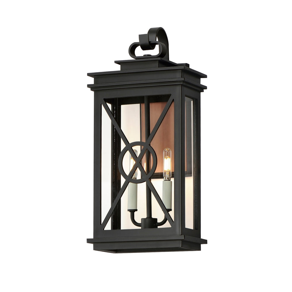 Maxim - Two Light Outdoor Wall Sconce - Yorktown VX - Black/Aged Copper- Union Lighting Luminaires Decor