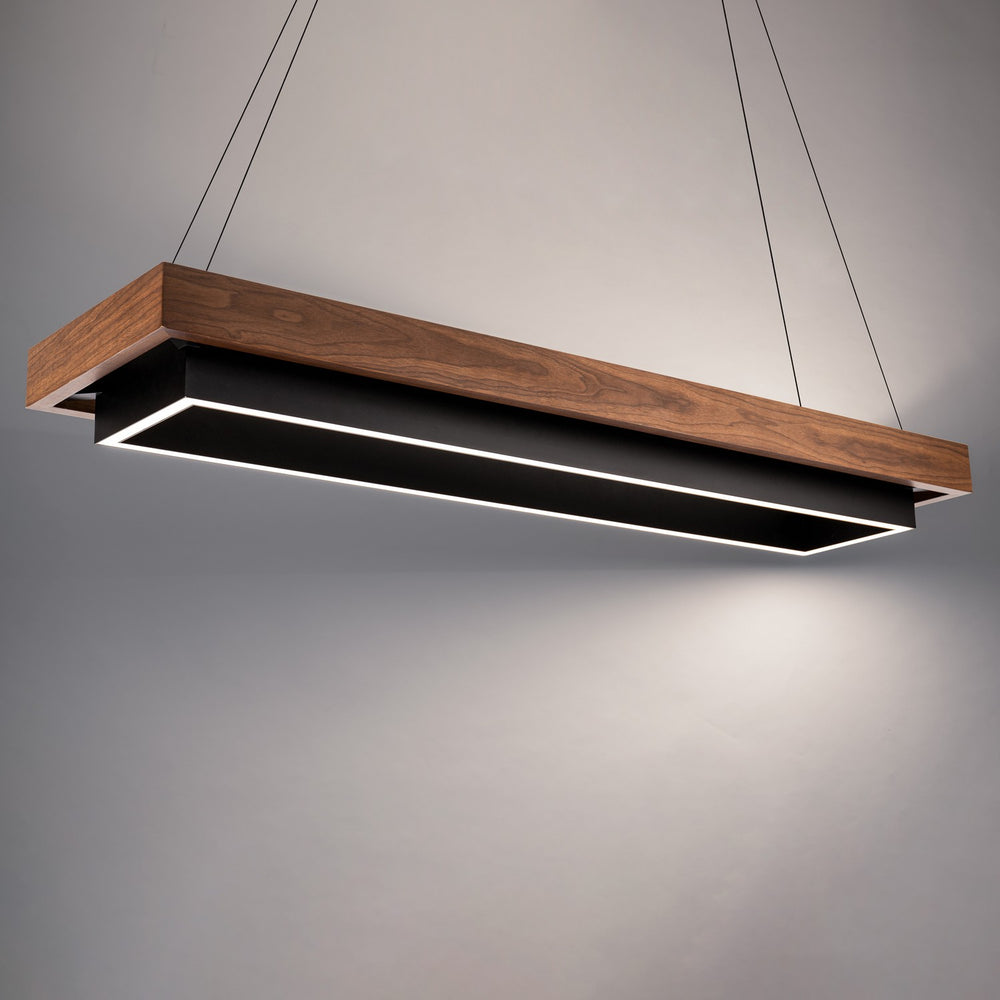 Modern Forms Canada - LED Linear Pendant - Hustler - Black/Dark Walnut- Union Lighting Luminaires Decor