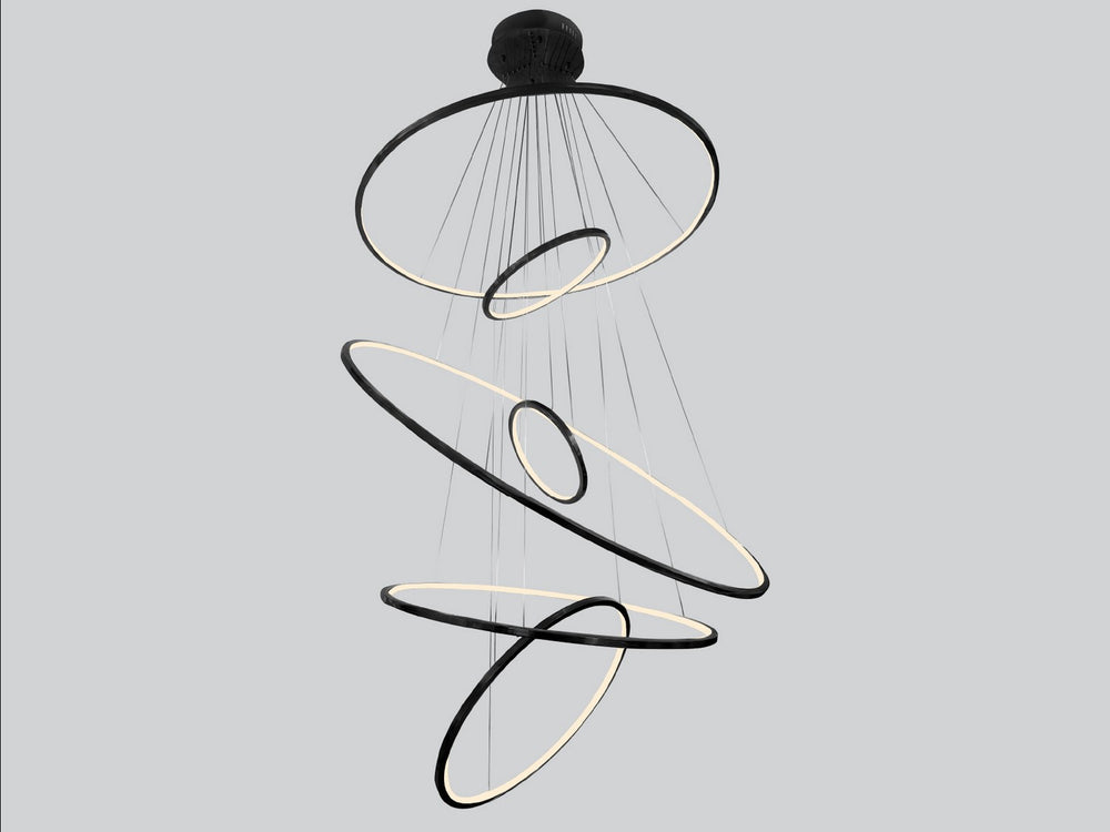 Avenue Lighting - LED Chandelier - Aria - Polished Black Gunmetal Chrome- Union Lighting Luminaires Decor