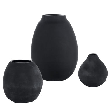 Uttermost - Vases, Set/3 - Hearth - Black- Union Lighting Luminaires Decor