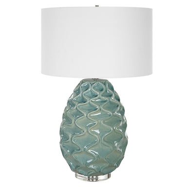 Uttermost - One Light Table Lamp - Laced Up - Sea Foam Gloss Glaze- Union Lighting Luminaires Decor