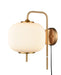 DVI Canada - One Light Wall Sconce - Mount Pearl - Brass With Ribbed Half Opal Glass- Union Lighting Luminaires Decor