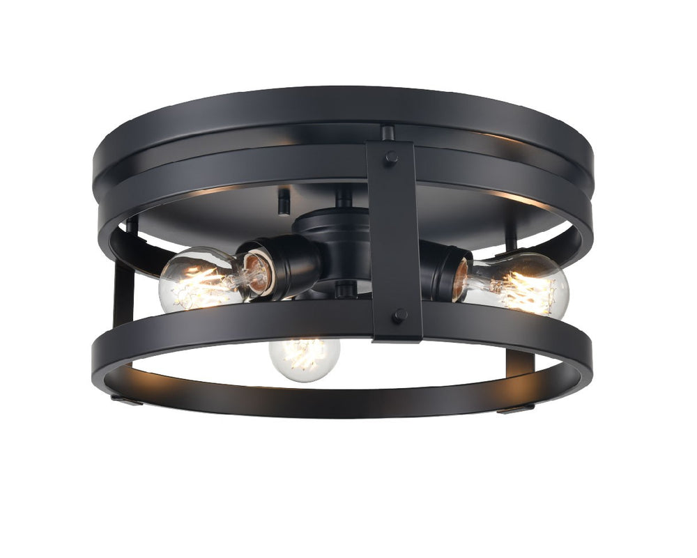 DVI Canada - Three Light Flush Mount - Oakhurst - Ebony- Union Lighting Luminaires Decor