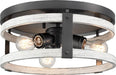 DVI Canada - Three Light Flush Mount - Oakhurst - Graphite And Birchwood- Union Lighting Luminaires Decor
