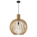 DVI Canada - One Light Pendant - Nahanni Park - Black With Natural Wood Shade- Union Lighting Luminaires Decor