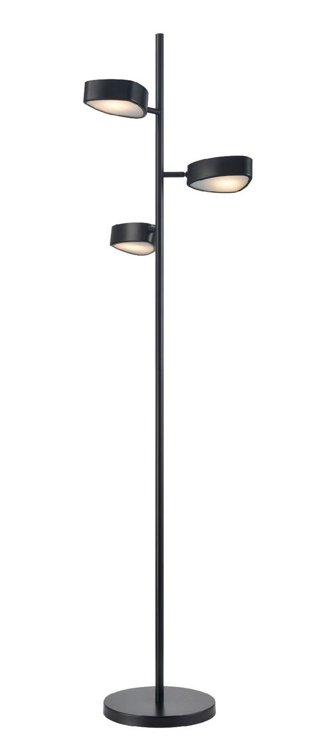DVI Canada - Three Light Floor Lamp - Northen Marches - Ebony With Half Opal Glass- Union Lighting Luminaires Decor
