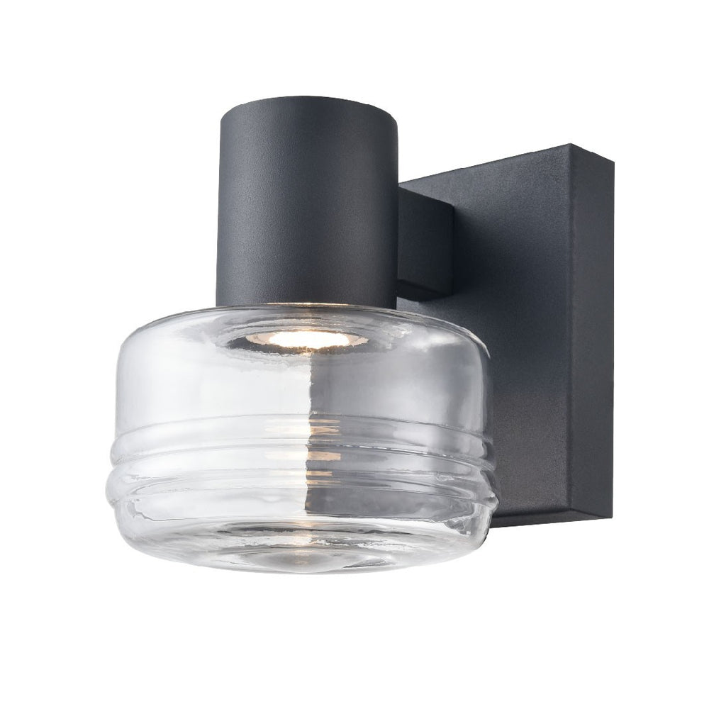 DVI Canada - One Light Wall Sconce - Rouge Valley - Black With Ripple Glass Glass- Union Lighting Luminaires Decor