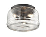 DVI Canada - Three Light Flush Mount - Rouge Valley - Black With Ripple Glass Glass- Union Lighting Luminaires Decor