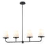DVI Canada - Four Light Linear Pendant - Kanata - Ebony With Half Opal Glass- Union Lighting Luminaires Decor