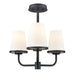DVI Canada - Three Light Semi-Flush Mount - Kanata - Ebony With Half Opal Glass- Union Lighting Luminaires Decor