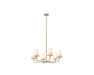 DVI Canada - Six Light Chandelier - Kanata - Brass With Half Opal Glass- Union Lighting Luminaires Decor