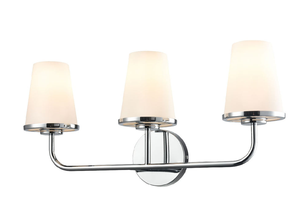 DVI Canada - Three Light Vanity - Kanata - Chrome With Half Opal Glass- Union Lighting Luminaires Decor