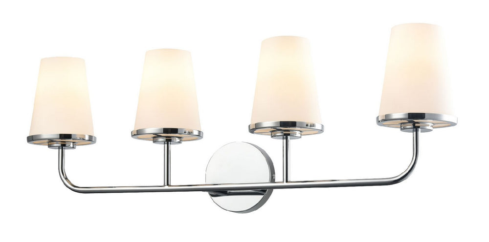 DVI Canada - Four Light Vanity - Kanata - Chrome With Half Opal Glass- Union Lighting Luminaires Decor