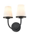 DVI Canada - Two Light Wall Sconce - Kanata - Ebony With Half Opal Glass- Union Lighting Luminaires Decor