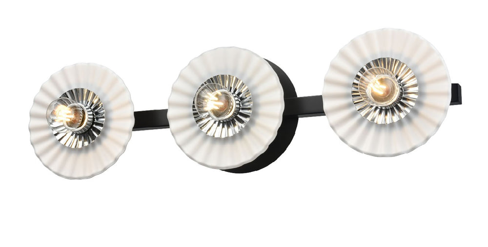 DVI Canada - Three Light Vanity - Waverly Heights - Multiple Finishes and Ebony with Half Opal Glass- Union Lighting Luminaires Decor