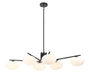 DVI Canada - Six Light Linear Pendant - Valour Road - Ebony With Half Opal Glass- Union Lighting Luminaires Decor