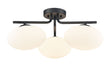 DVI Canada - Three Light Semi-Flush Mount - Valour Road - Ebony With Half Opal Glass- Union Lighting Luminaires Decor