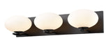 DVI Canada - Three Light Vanity - Valour Road - Ebony With Half Opal Glass- Union Lighting Luminaires Decor