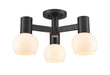 DVI Canada - Three Light Semi-Flush Mount - Lillooet - Ebony With True Opal Glass- Union Lighting Luminaires Decor